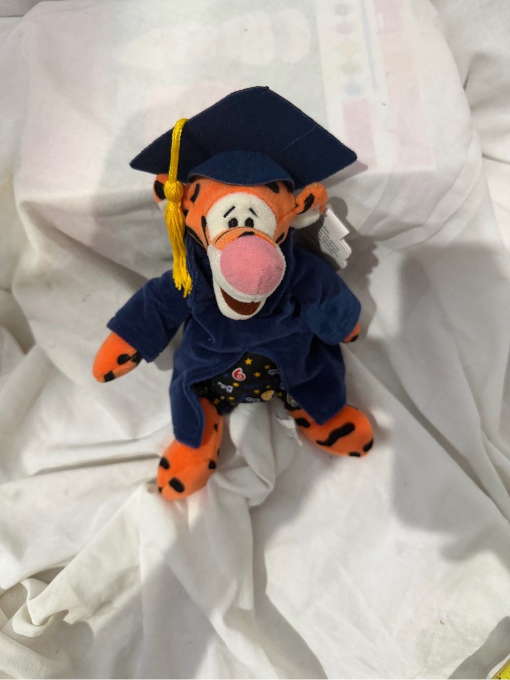 Tigger Graduation Plush in Navy Gown with Yellow Tassel